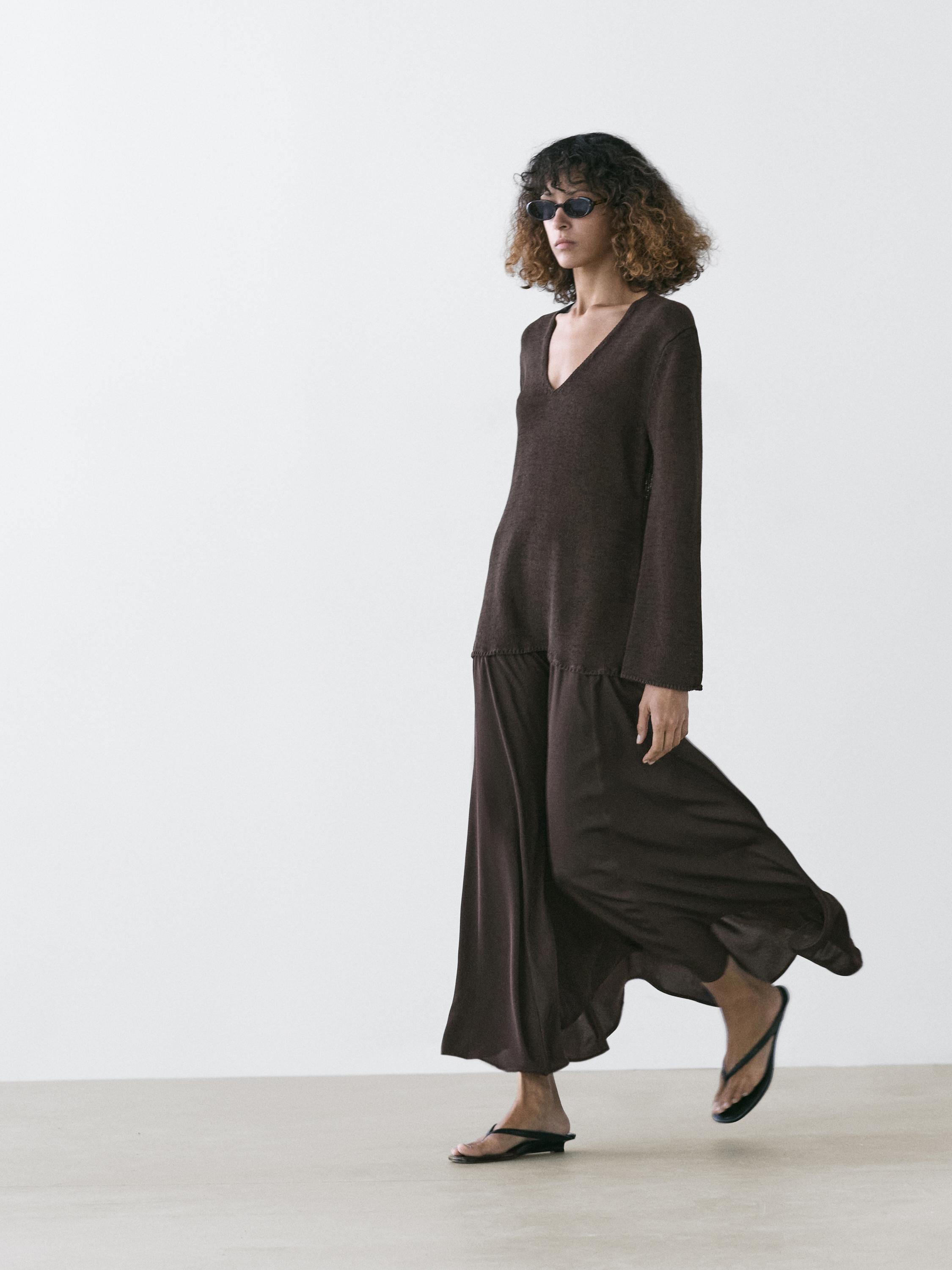 Robe en maille combinée avec du coton